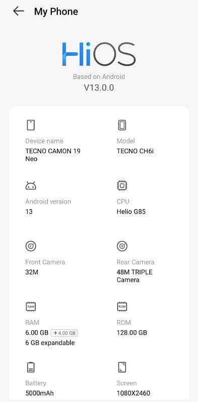 Tecno Camon 19 neo for sale 2