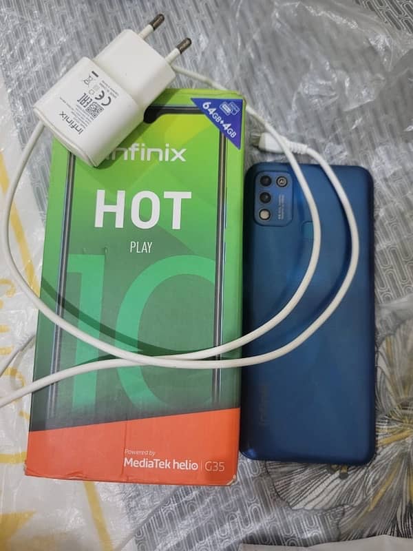 infinix hot 10 play with box and charger no problem 1