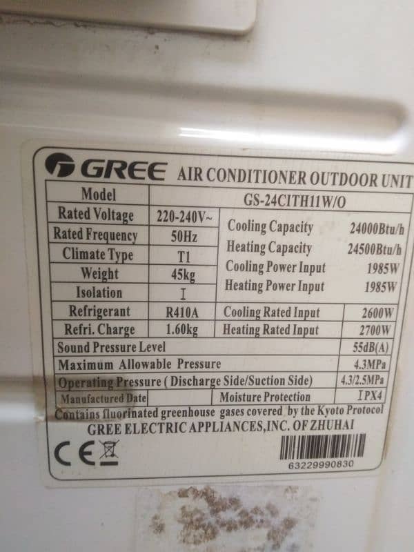 Gree DC inverter 2 ton 8