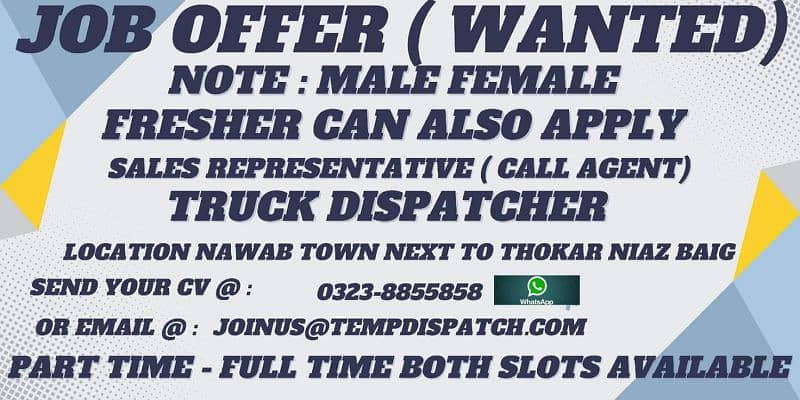 sales representative and truck dispatcher wanted 1