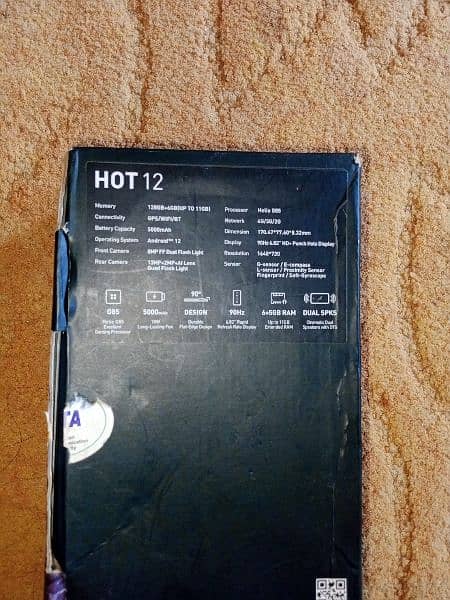 Infinix Hot 12 With box 6/128 7