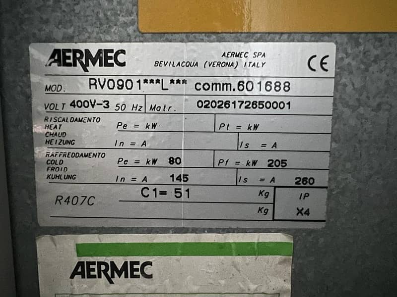 Air Cooled Chiller 60 Ton (Aermec) 12