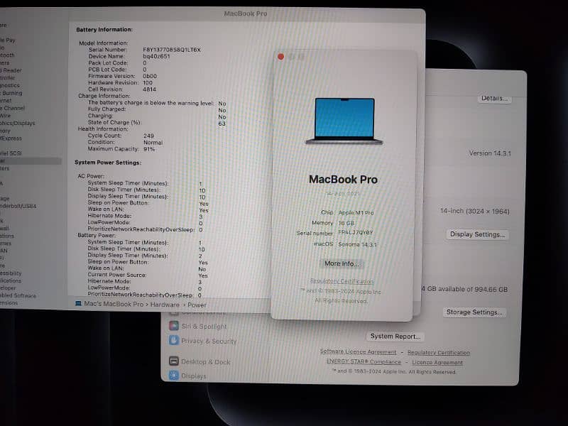 Macbook Pro M1, 14" (16/1tb) 1