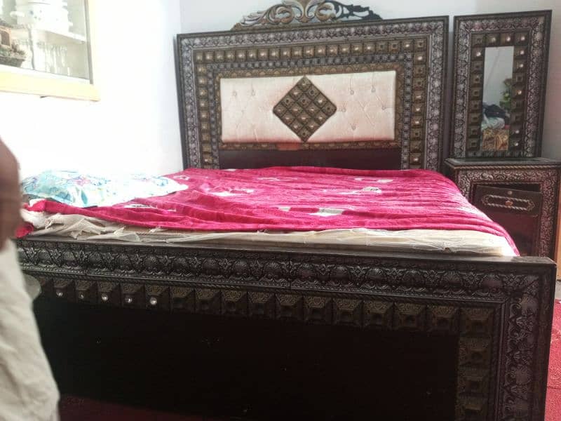 wooden double bed 2