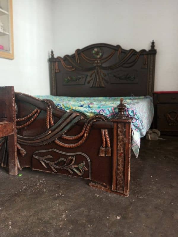 wooden double bed 3