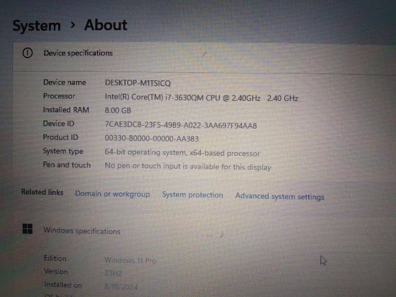 Lenovo laptop Core I7 3rd Generation 1