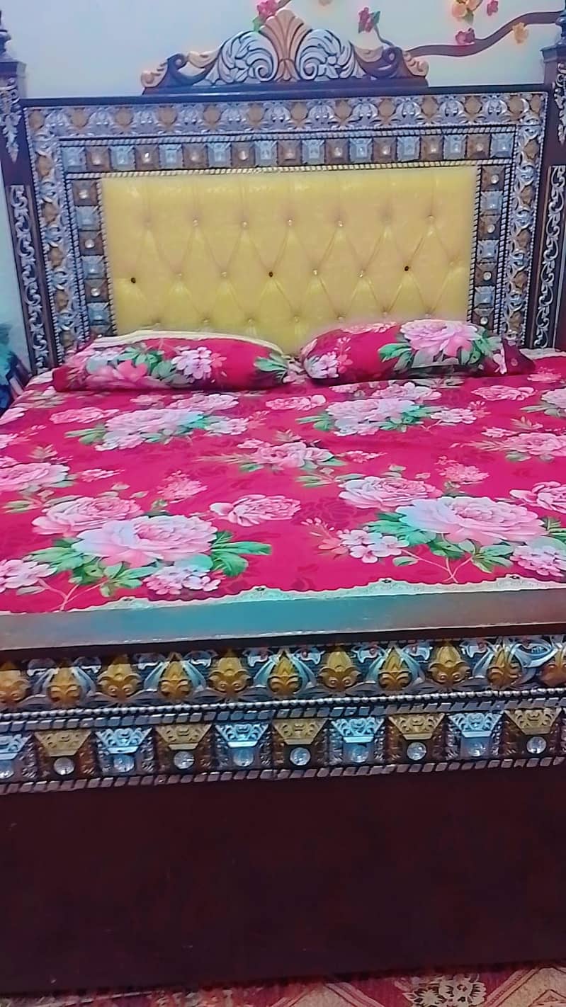 Wooden Double Bed (King Size) - Excellent Condition, Rs 30000 1