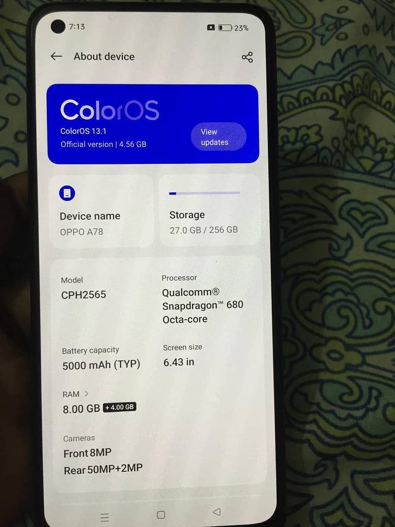 Oppo A78 8/258 10/10 Condition 6