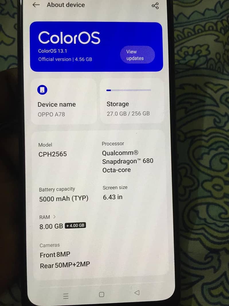 Oppo A78 8/258 10/10 Condition 9