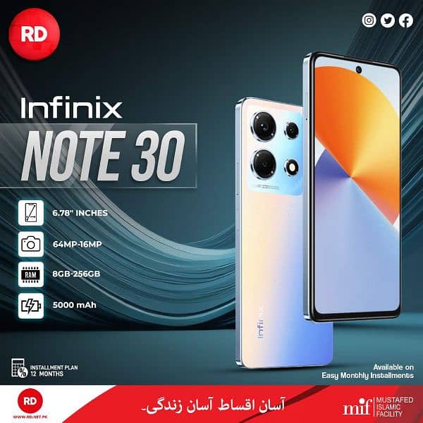 infinix note 30 full box 45 ward fast charging all ok 256 gb 2