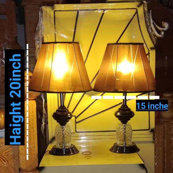 table Lamp 2 pieces pack up color black material matel and glass 1