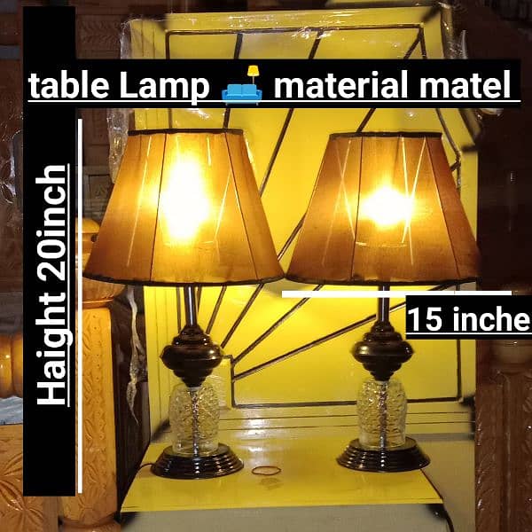 table Lamp 2 pieces pack up color black material matel and glass 2