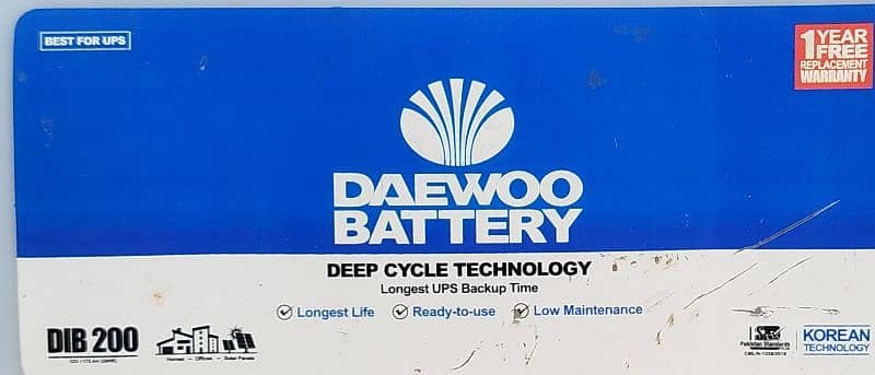 DAEWOO BATTERY 200 MPR ALL OKAY NO FAULT 1