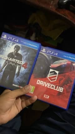 uncharted 4 & Driver club For ps4