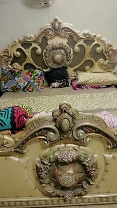 Bed Set / Bedroom Set/Wooden Bed / Bed with side Table /bed Deco paint 0