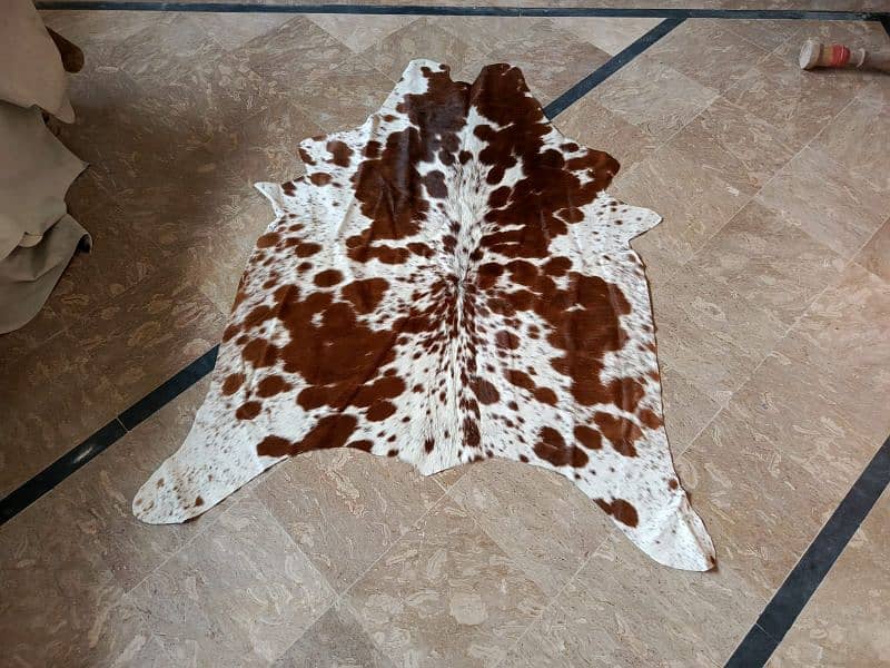 NATURALLY COWHIDE LEATHER RUGS TRICOLOR COW HIDE SKIN CARPET AREA 6