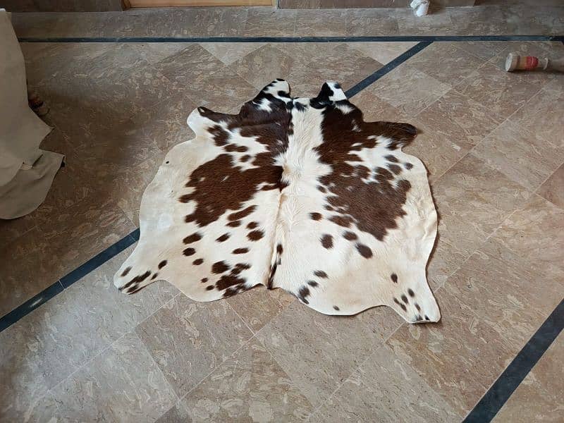 NATURALLY COWHIDE LEATHER RUGS TRICOLOR COW HIDE SKIN CARPET AREA 7