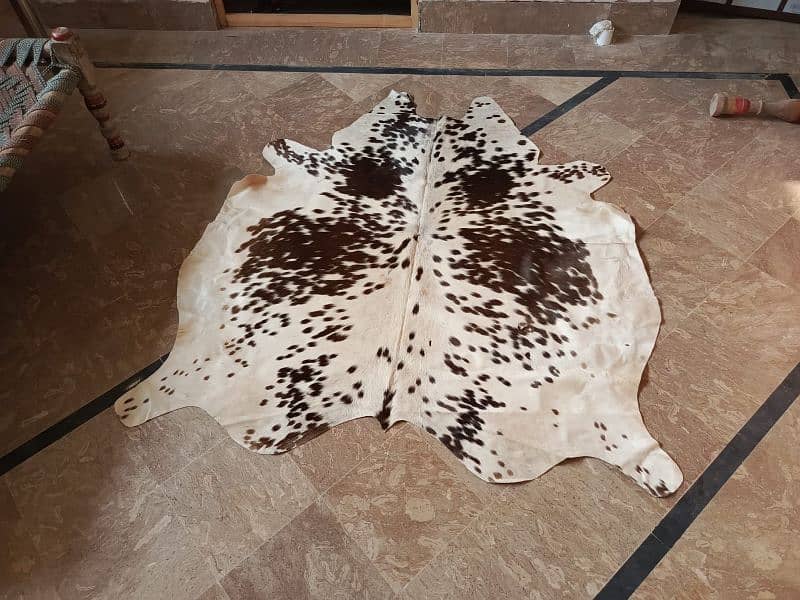 NATURALLY COWHIDE LEATHER RUGS TRICOLOR COW HIDE SKIN CARPET AREA 8