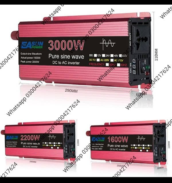 Solar Inverter PI-3000W Digital Display pure Sine Wave Solar Power 12 1