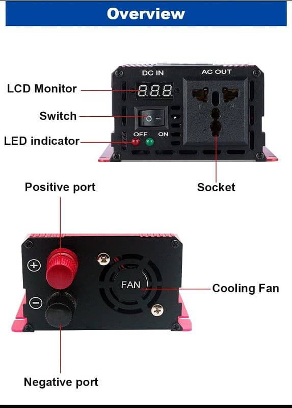 Solar Inverter PI-3000W Digital Display pure Sine Wave Solar Power 12 10