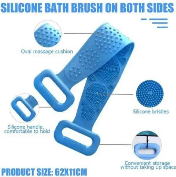 Pack of 2, Silicon Back Scrubber bath belt 1