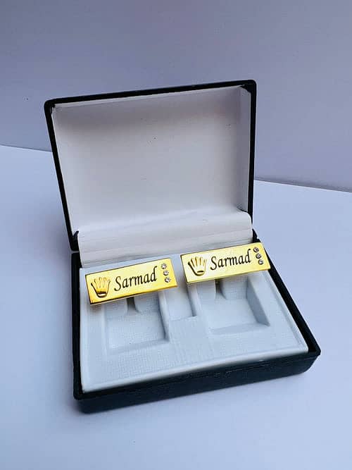 Customize Crown Engraved Name Cufflinks 9