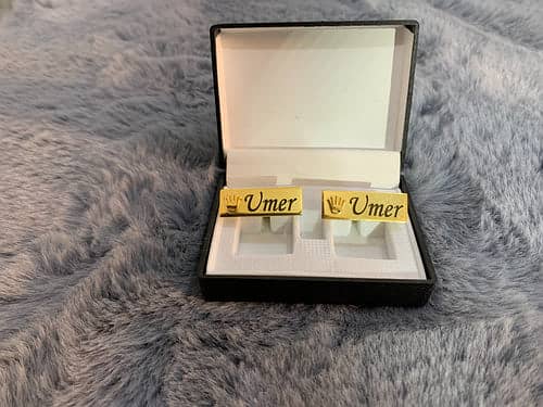 Customize Crown Engraved Name Cufflinks 10