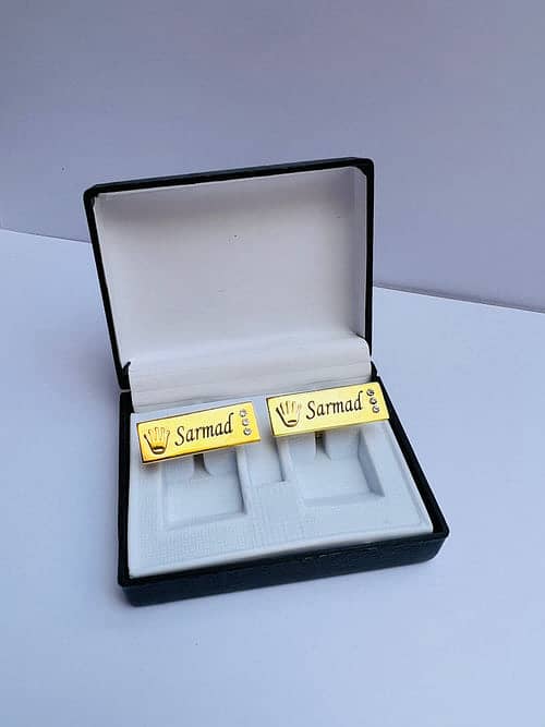 Customize Crown Engraved Name Cufflinks 12