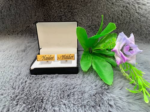 Customize Crown Engraved Name Cufflinks 14