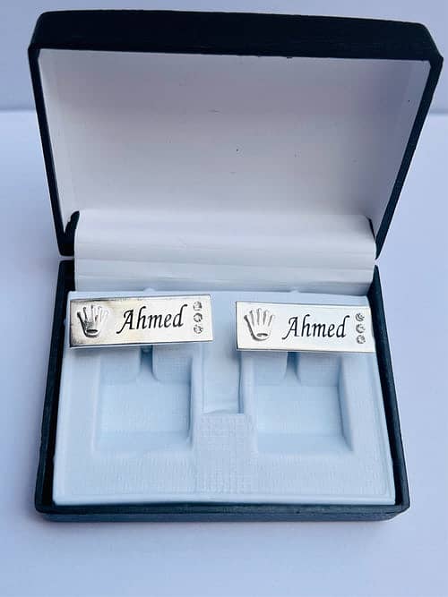 Customize Crown Engraved Name Cufflinks 18