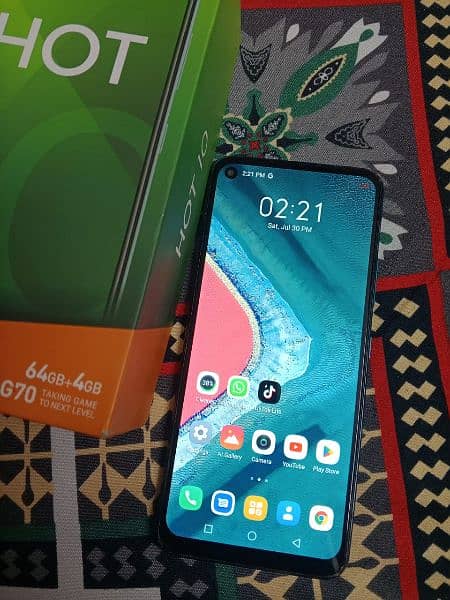 Infinix Hot 10 Mobile with Box 4gb/64gb 1