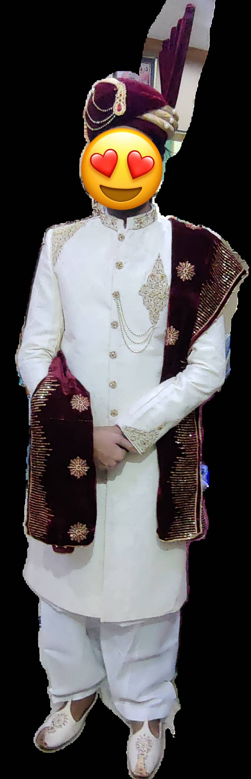 Wedding sherwani for sale , only sherwani, khussa & kulla) 0