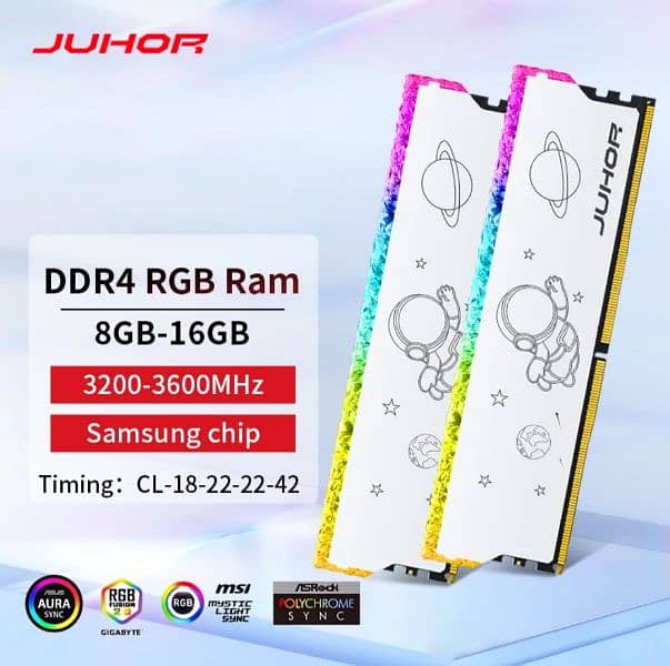 New RGB 16GB 8X2 DDR4 Ram 3200mhz by Juhor for Desktop & Gaming PCs 4