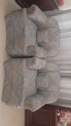 Comfy Blue Fabric Sofa Set - Perfect for Any Living Room! 0