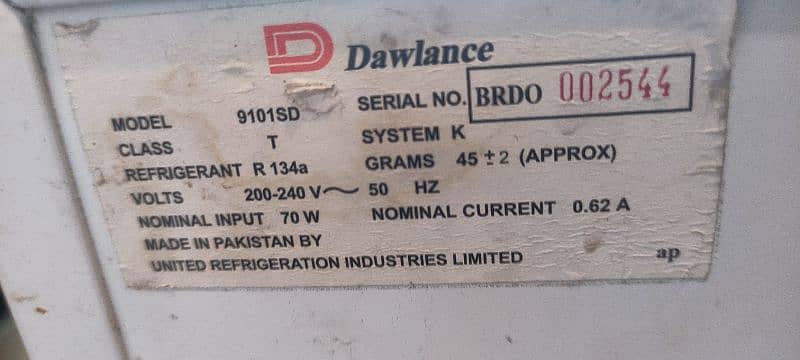 Dawlance REF 9101 SD single door 6