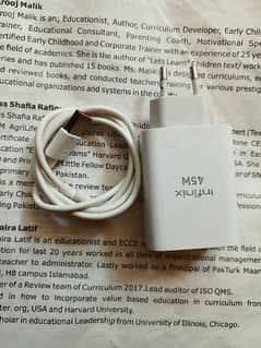 Infinix 45w charger with Type-c cable