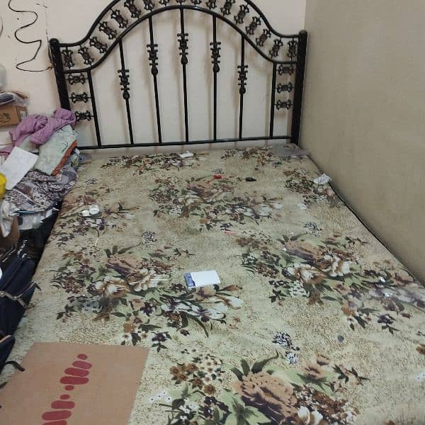 iron bed with mattress 1