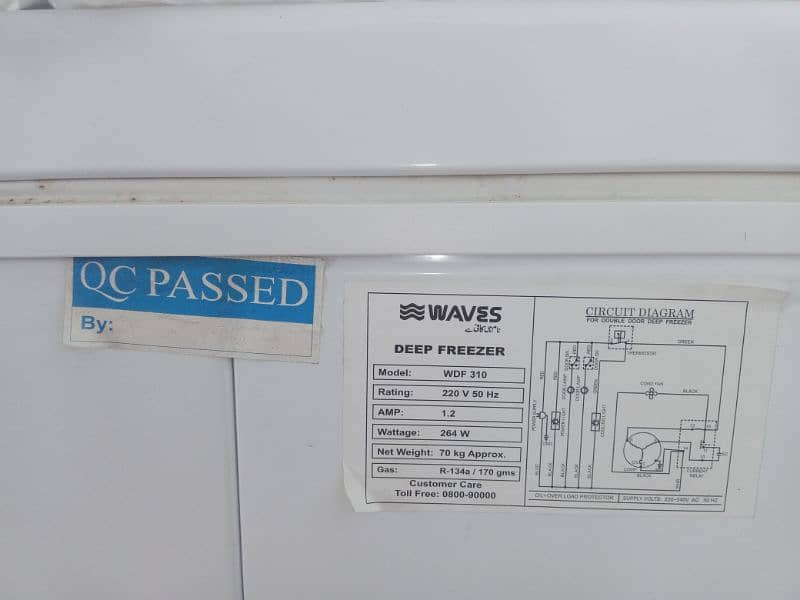 Waves deep freezer,model WDF 310 12