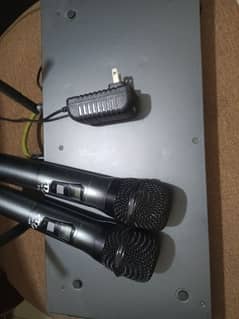 2 chordless mic two 18 inches professional  speakers