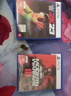 modern warfare 3 and W2k23 Ps5 disc (10k RUPEES each)