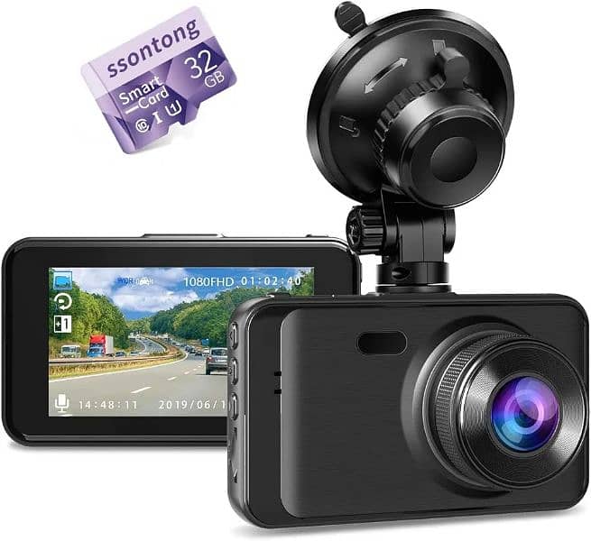 Dash Cam with Card, 1080P FHD Dashcam Front Dash Cams DVR Dashboard 1