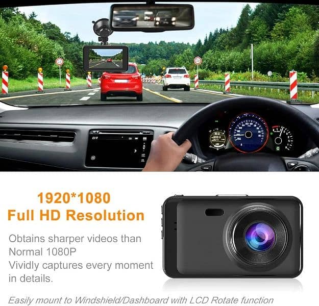 Dash Cam with Card, 1080P FHD Dashcam Front Dash Cams DVR Dashboard 4