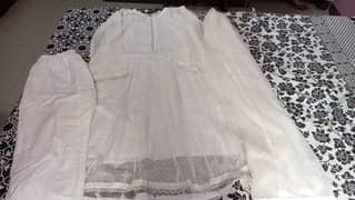 White Chiffon Frock (3 pcs)