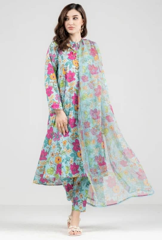 Beautiful unstitched Lawn suit/dress 1