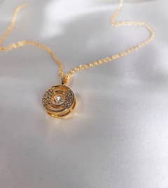 gold plated circle pendant locket metal golden