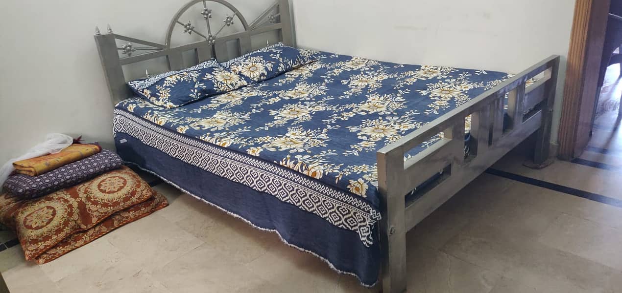 Iron Double Bed with 3 Seater Iron Sofa 3