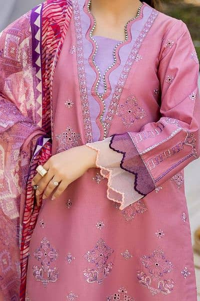 Safwa | Spinel | Luxury Unstitched 3-Piece Embroidered Suit for Women 2