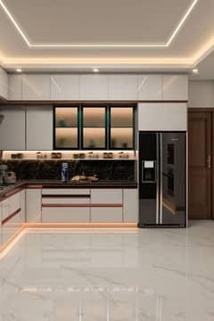 acrylic kitchen / p. v. c kitchen / lcd wall