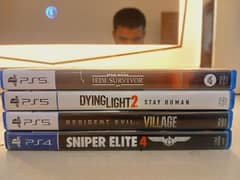 Ps5 Games [ Jedi Survivor, Dying Light 2, RE Village, Sniper Elite 4]