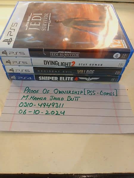 Ps5 Games [ Jedi Survivor, Dying Light 2, RE Village, Sniper Elite 4] 1